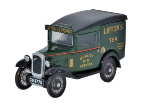 OXFORD DIECAST 1/76 SCALE - 76ASV003 - AUSTIN SEVEN RN VAN LIPTON'S TEA - NEW