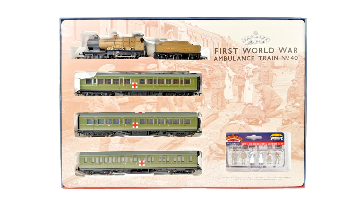 BACHMANN OO GAUGE - 30-325 - FIRST WORLD WAR AMBULANCE TRAIN NO.40 SPECIAL SET