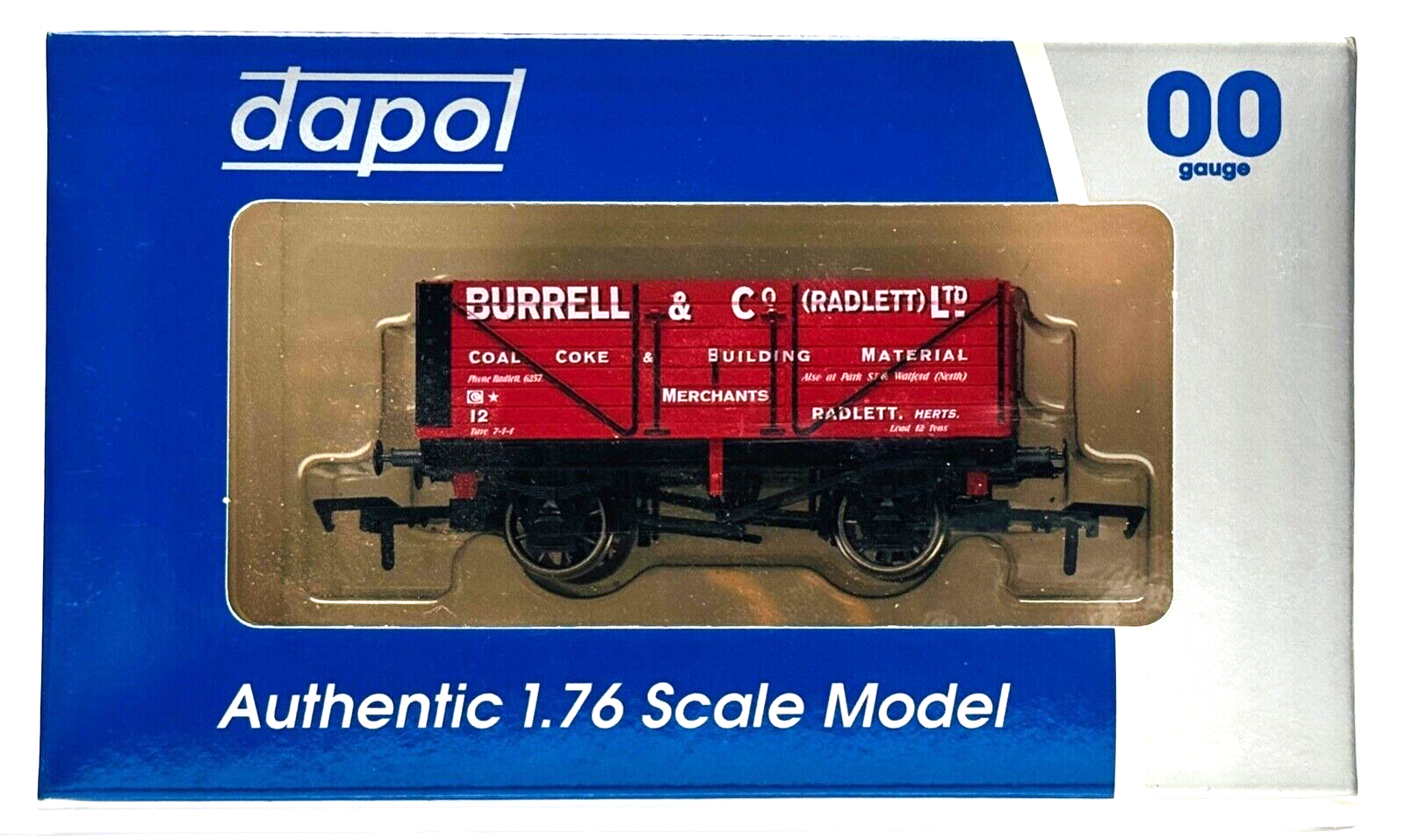 DAPOL 00 GAUGE - BURRELL & CO RADLETT COAL COKE PLANK WAGON 12 (LIMITED EDITION)