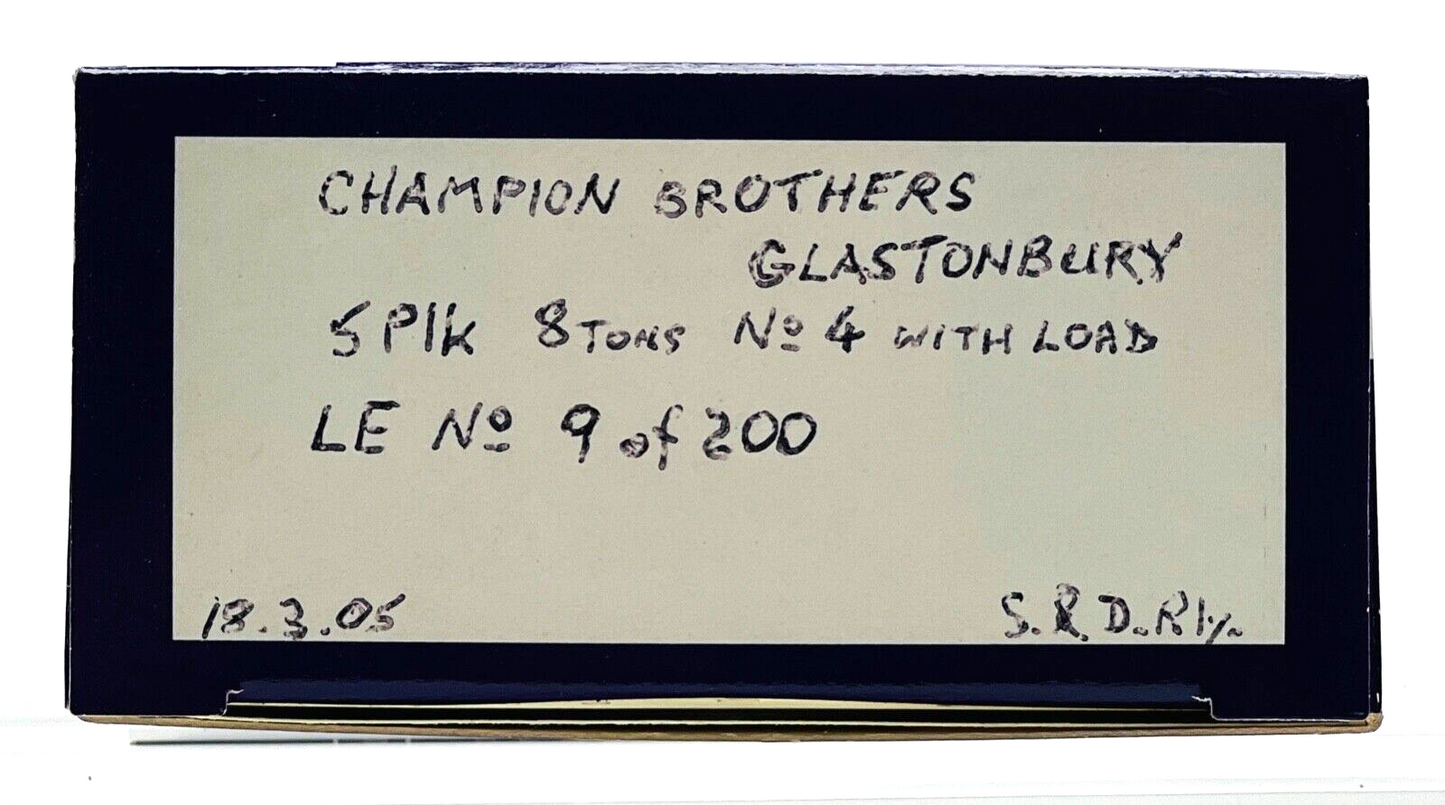 DAPOL 00 GAUGE - CHAMPION BROTHERS GLASTONBURY PLANK WAGON NO.4 (WESSEX WAGONS)