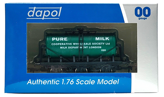 DAPOL 00 GAUGE - 'PURE MILK CO-OP SOCIETY' 6 WHEEL TANKER 020 (LIMITED EDITION)