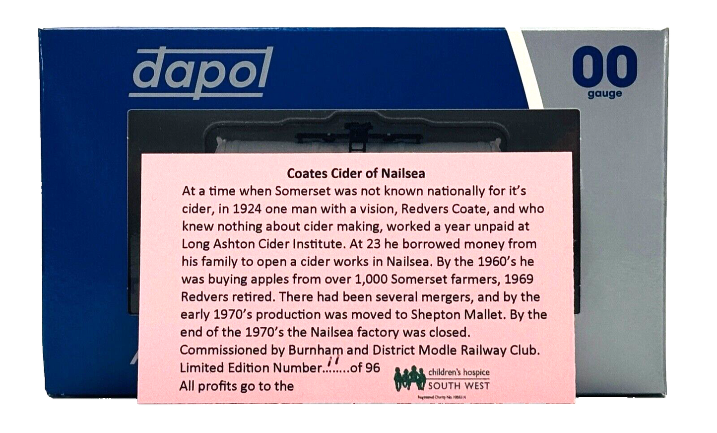 DAPOL 00 GAUGE - COATES SOMERSET CIDER TANKER NAILSEA NO.4 (LIMITED EDITION)