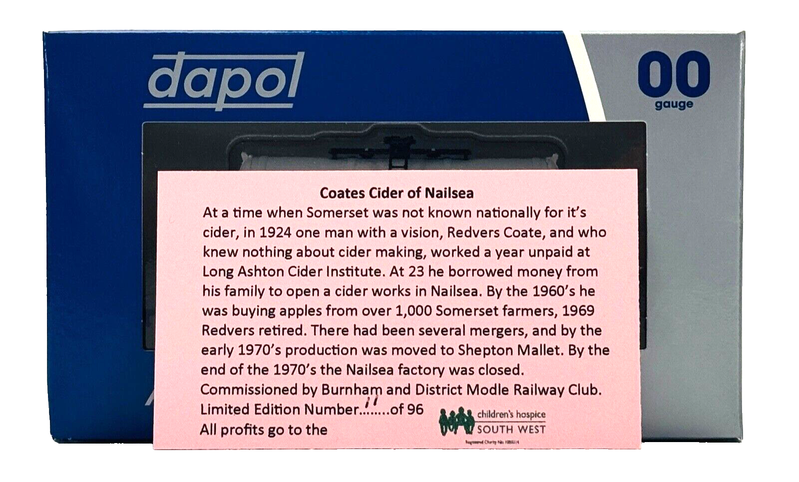 DAPOL 00 GAUGE - COATES SOMERSET CIDER TANKER NAILSEA NO.4 (LIMITED EDITION)