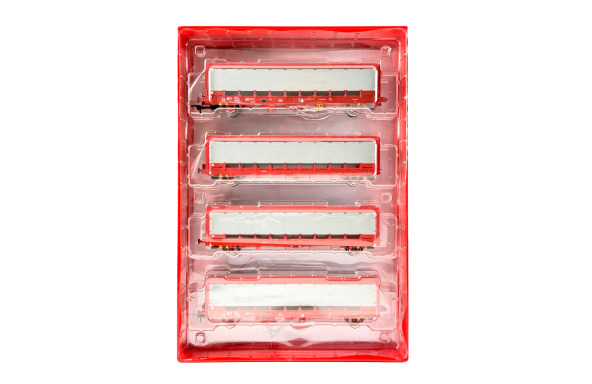 REVOLUTION TRAINS OO GAUGE - OO-IPA-461B - IPA QUAD CAR CARRIER WITH ROOFS/SIDES