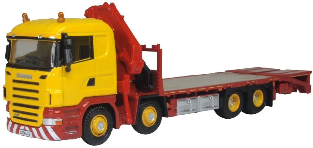 OXFORD DIECAST 1/76 SCALE - 76SCL005 - SCANIA CRANE LORRY YELLOW RED - NEW
