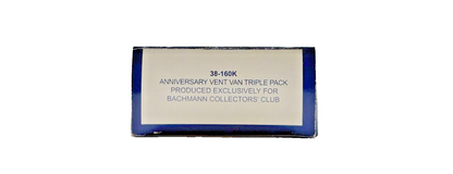 BACHMANN OO GAUGE - 38-160K - ANNIVERSARY VENT VAN TRIPLE PACK COLLECTORS CLUB