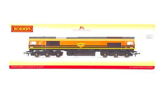 HORNBY 00 GAUGE - R3922 - CLASS 66 DIESEL 66623 FREIGHTLINER LIVERY - BOXED