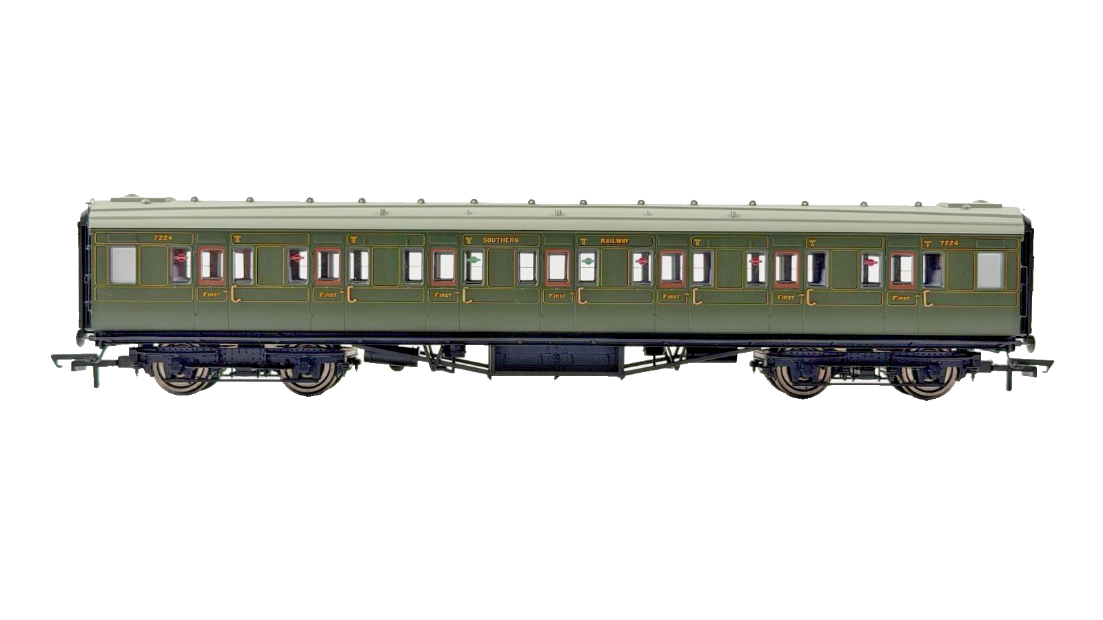 HORNBY OO GAUGE - SR SOUTHERN MAUNSELL FIRST CLASS COACH 7224 - UNBOXED