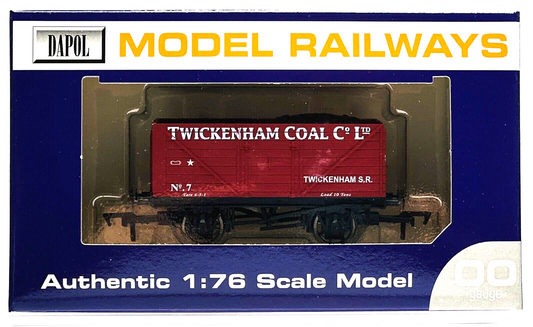 DAPOL 00 GAUGE - TWICKENHAM COAL CO 8 PLANK WAGON WITH LOAD NO.7 (WESSEX WAGONS)