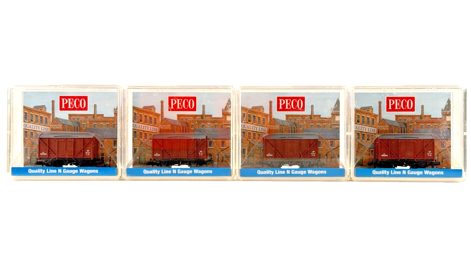 PECO N GAUGE RAKE OF 4 BR BRITISH RAIL STANDARD TYPE 12T BOX VAN W11294 BOXED