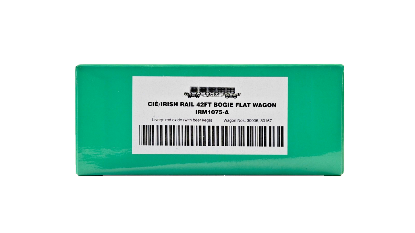 IRISH RAILWAY MODELS 00 GAUGE - IRM1075-A - CIE 42FT BOGIE WAGONS & BEER KEGS #2