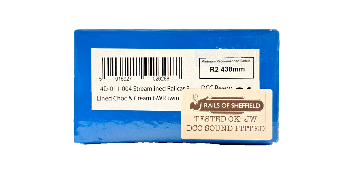 DAPOL OO GAUGE - 4D-011-004S - STREAMLINED RAILCAR GWR CHOC CREAM DCC SOUND
