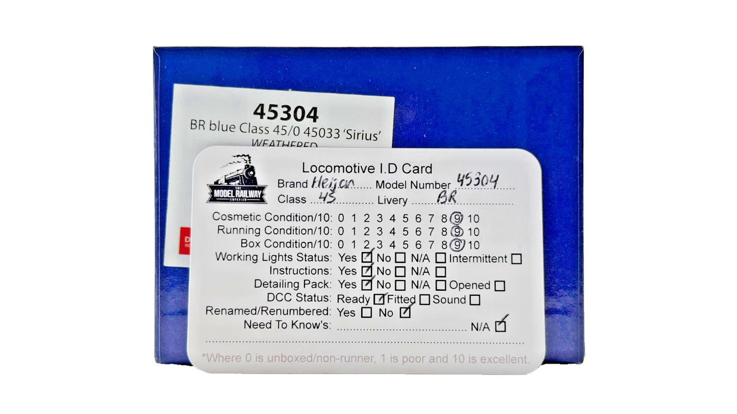 HELJAN OO GAUGE - 45304 - CLASS 45/0 DIESEL 45033 BR BLUE SIRIUS WEATHERED BOXED
