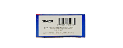 BACHMANN OO GAUGE - 38-628 - FFA FREIGHTLINER WAGON MARITIME CONTAINERS BR BLUE