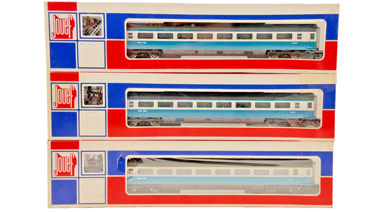 JOUEF 00 GAUGE - 5751/5752 - RAKE OF 3 BR BLUE GREY MK3 PASSENGER COACHES BOXED