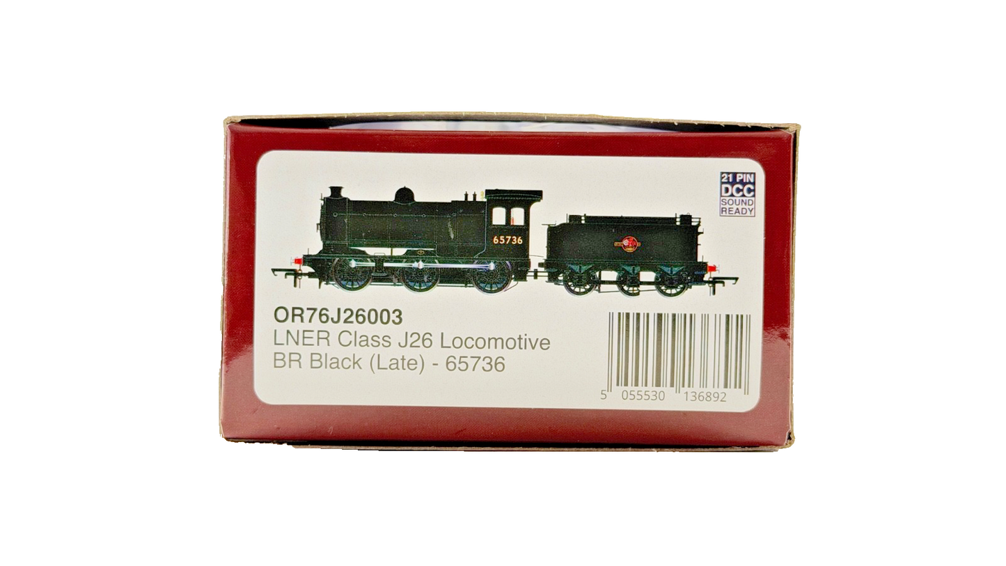OXFORD RAIL OO GAUGE - OR76J26003 - BR BLACK CLASS J26 LOCOMOTIVE 65736 BOXED