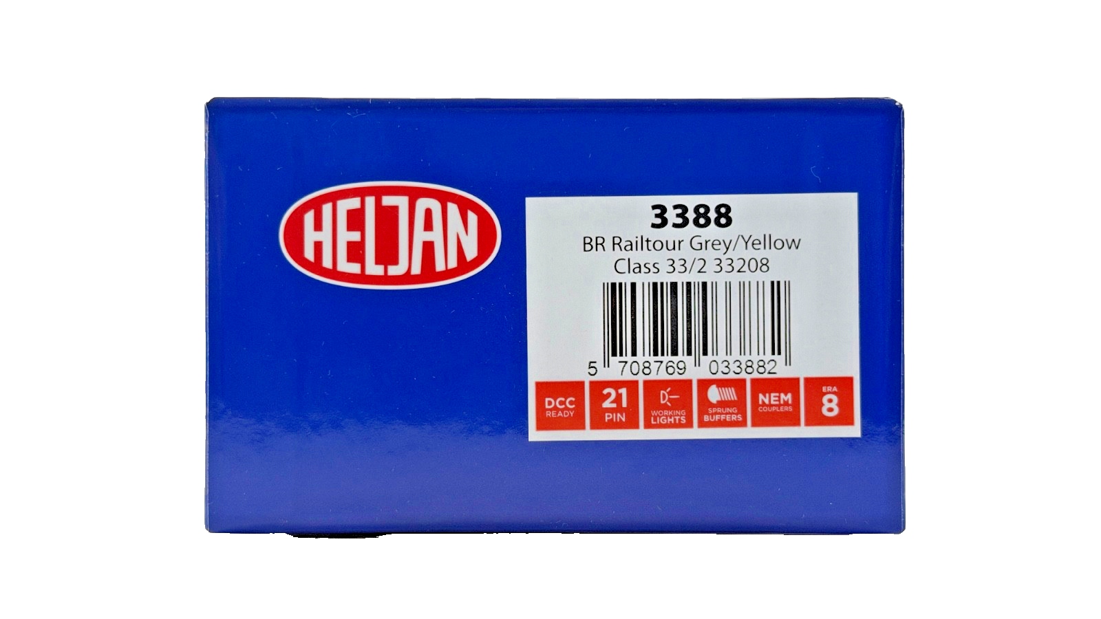 HELJAN OO GAUGE - 3388 - CLASS 33 DIESEL 33208 RAILTOUR GREY YELLOW DUTCH LIVERY