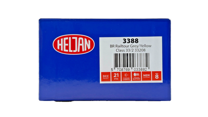 HELJAN OO GAUGE - 3388 - CLASS 33 DIESEL 33208 RAILTOUR GREY YELLOW DUTCH LIVERY