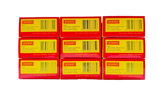 HORNBY OO GAUGE - R4960/R4961/R4962/R4963/R4964/R4965 - 9 CAR LMS CORONATION SET