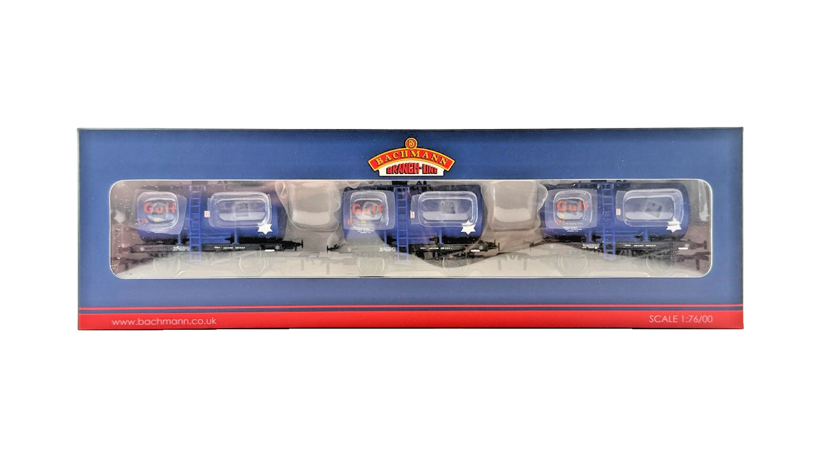 BACHMANN OO GAUGE - 38-776Z - SET OF 14T ANCHOR MOUNTED TANK WAGONS 'GULF' TMC