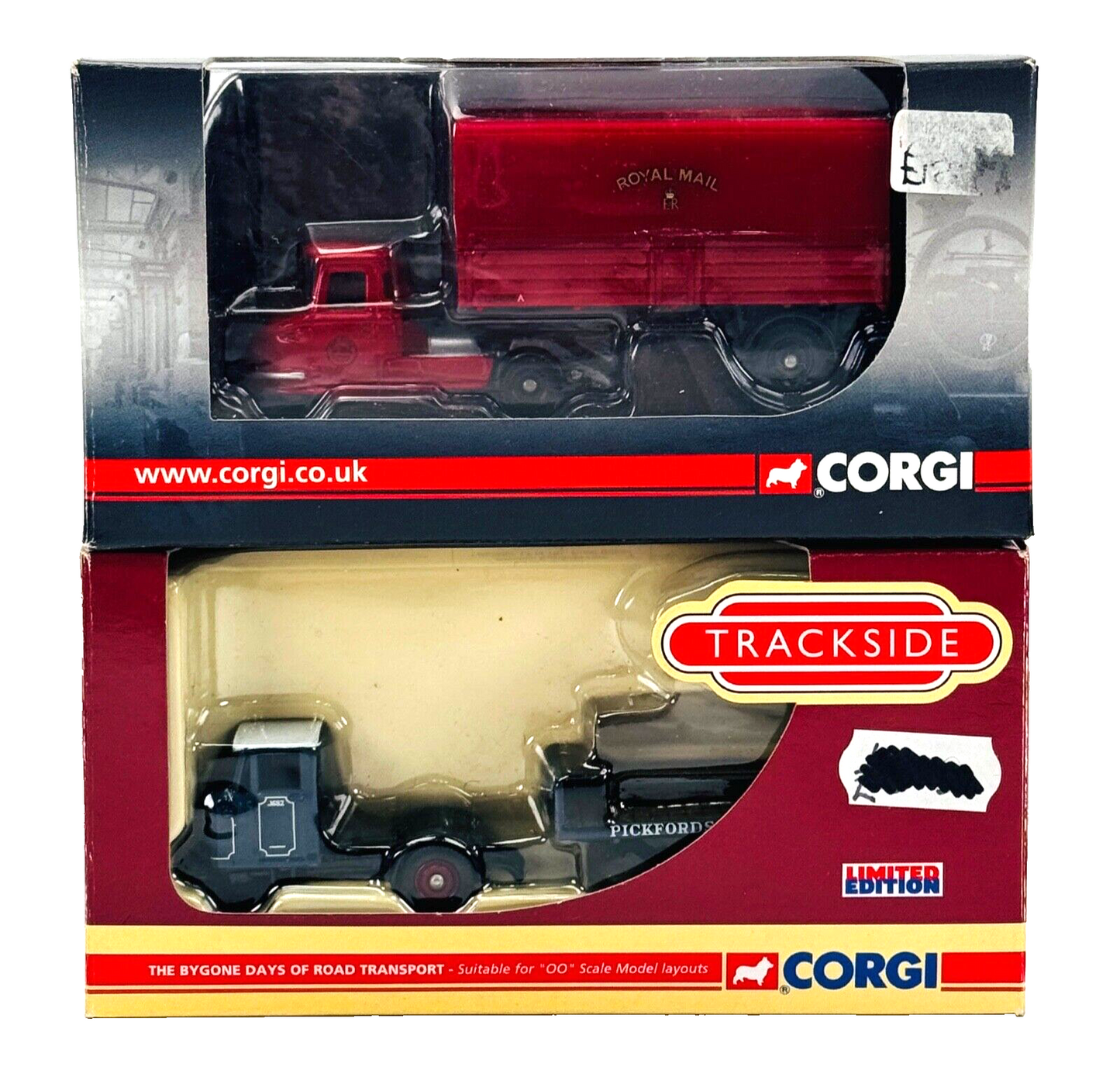 LOT 72 - CORGI/TRACKSIDE 1/76 VEHICLES (00 GAUGE) X 2 PICKFORDS ROYAL MAIL BOXED