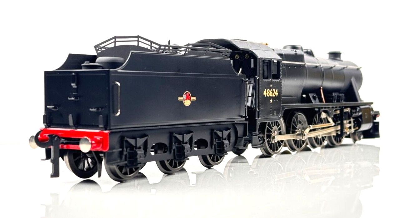 ACE TRAINS O GAUGE STANIER 8F 2-8-0 LOCOMOTIVE BR BLACK 48624 W/SNOWPLOUGH