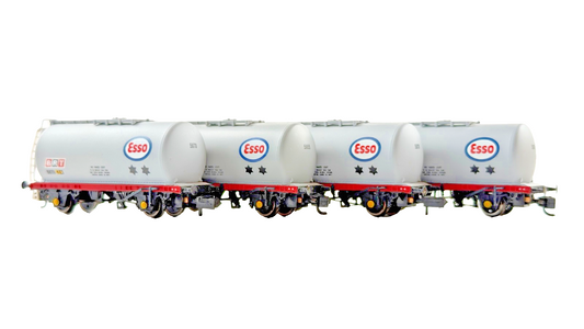 GRAHAM FARISH N GAUGE - RAKE OF FOUR ESSO BRT GREY TTA TANK WAGONS UNBOXED
