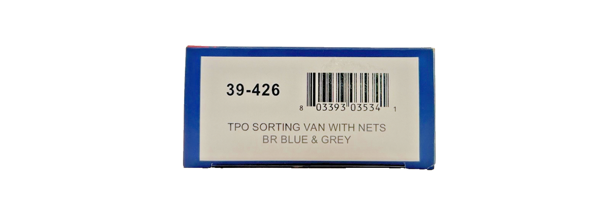 BACHMANN OO GAUGE - 39-426 - TPO SORTING VAN WITH NETS BR BLUE & GREY BOXED