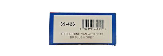 BACHMANN OO GAUGE - 39-426 - TPO SORTING VAN WITH NETS BR BLUE & GREY BOXED
