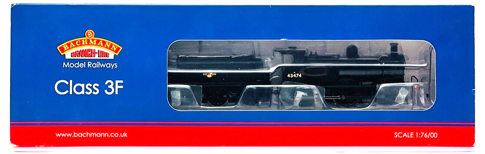 BACHMANN 00 GAUGE - 31-625 - CLASS 3F 43474 BR BLACK LATE CREST LOCOMOTIVE BOXED