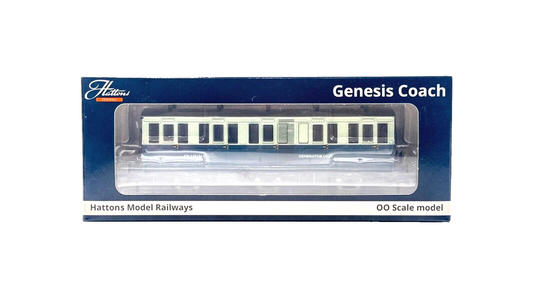 HATTONS 00 GAUGE - H4-6T-901AL - 6 WHEEL 3RD BLUE GREY GENERATOR GENESIS COACH