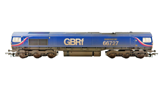 HORNBY OO GAUGE - R3881 - CLASS 66 DIESEL 66727 GBRF/FIRST ANDREW SCOTT CBE TMC