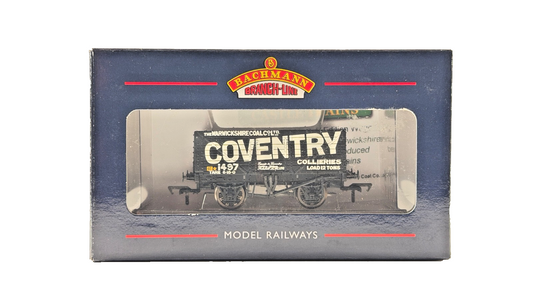 BACHMANN 00 GAUGE - 37-080L - 7 PLANK WAGON WARWICKSHIRE COAL CO LTD COVENTRY