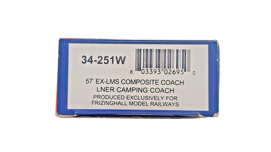 BACHMANN OO GAUGE - 34-251W - 57' EX LMS COMPOSITE LNER CAMPING COACH EXCLUSIVE