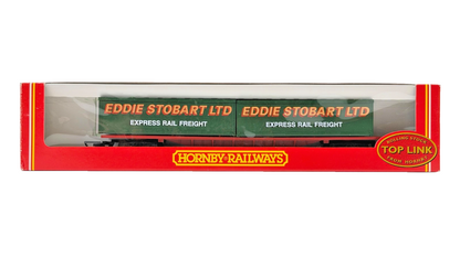 HORNBY 00 GAUGE - R6100 - EDDIE STOBART LTD EXPRESS RAIL FREIGHT CONTAINER WAGON