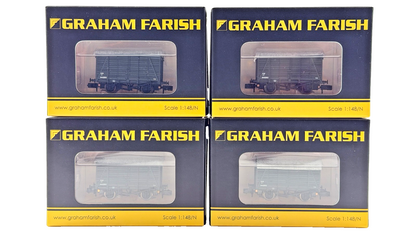 GRAHAM FARISH N GAUGE - 377-428 - RAKE OF 4 12T SOUTHERN VENT VANS GWR GREY