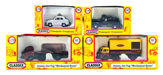 CLASSIX 1/76 SCALE - BRITISH RAILWAYS JENSEN JEN-TUG LONDON TAXI & AUSTIN A-30