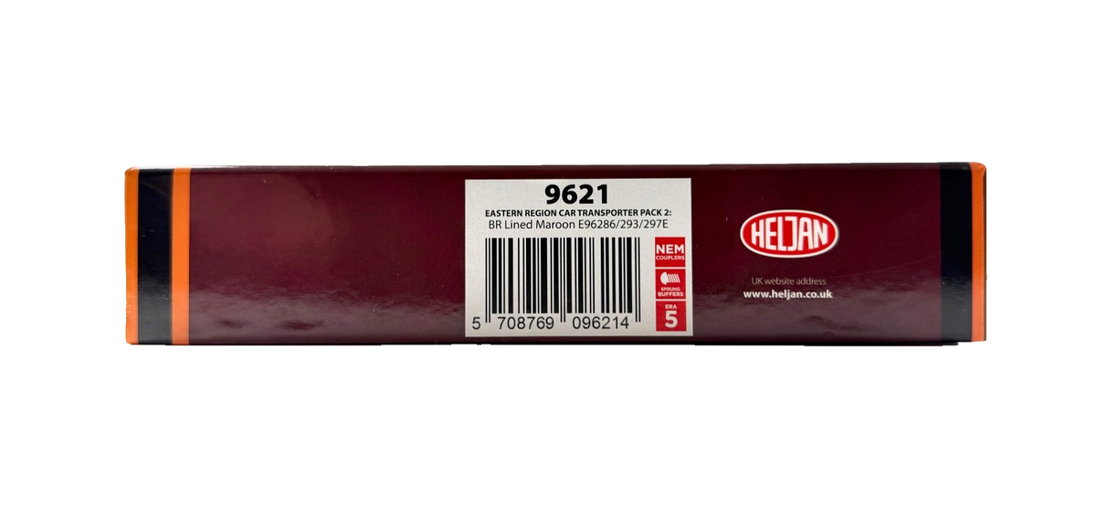 HELJAN OO GAUGE - 9621 - EASTERN REGION CAR TRANSPORTER PACK 2 BR LINED MAROON