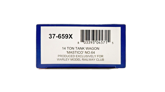 BACHMANN 00 GAUGE - 37-659X - 14 TON TANK WAGON MASTICO NO.64 (WARLEY)