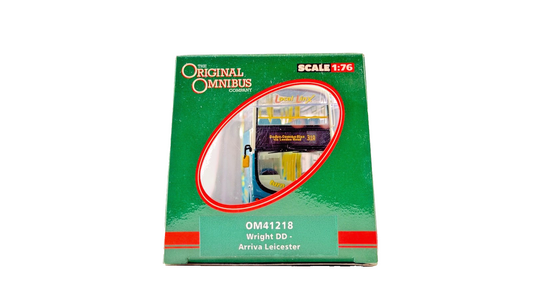 CORGI OOC 1/76 SCALE - OM41218 - WRIGHT DOUBLE DECKER ARRIVA LEICESTER - BOXED