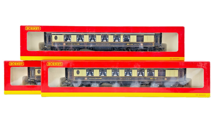 HORNBY OO GAUGE - R4196 - GOLDEN ARROW PULLMAN TRIPLE COACH PACK - BOXED
