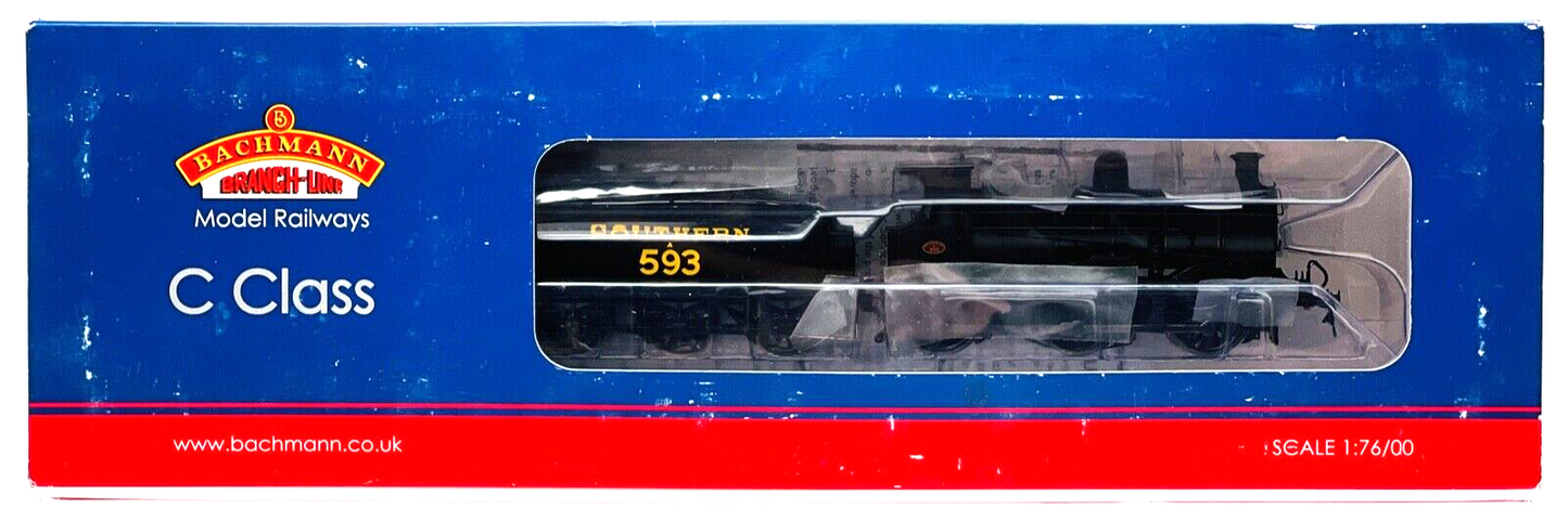 BACHMANN 00 GAUGE - 31-464 - C CLASS A593 SOUTHERN LINED BLACK LOCOMOTIVE BOXED