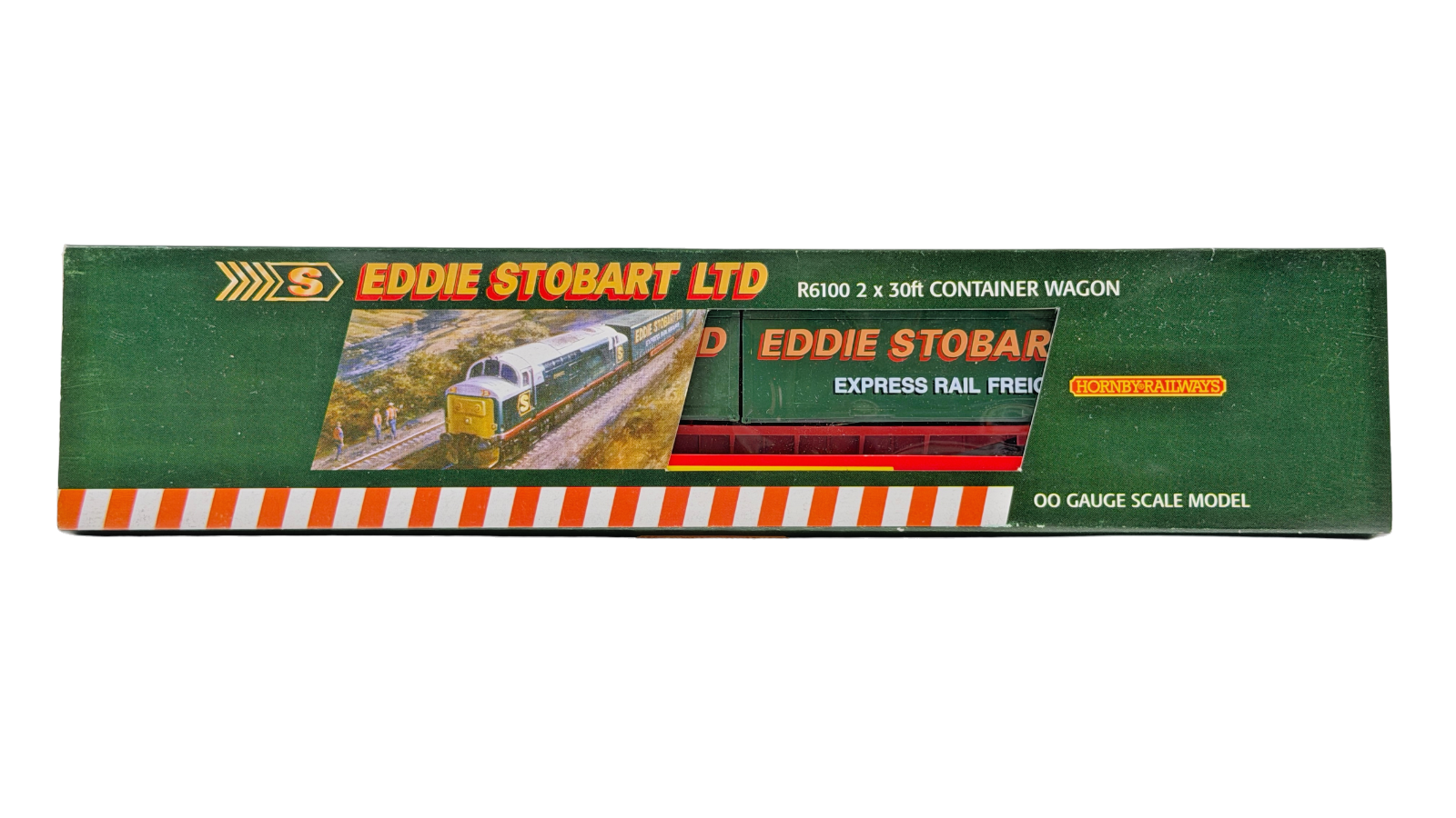 HORNBY 00 GAUGE - R6100 - EDDIE STOBART LTD EXPRESS RAIL FREIGHT CONTAINER WAGON
