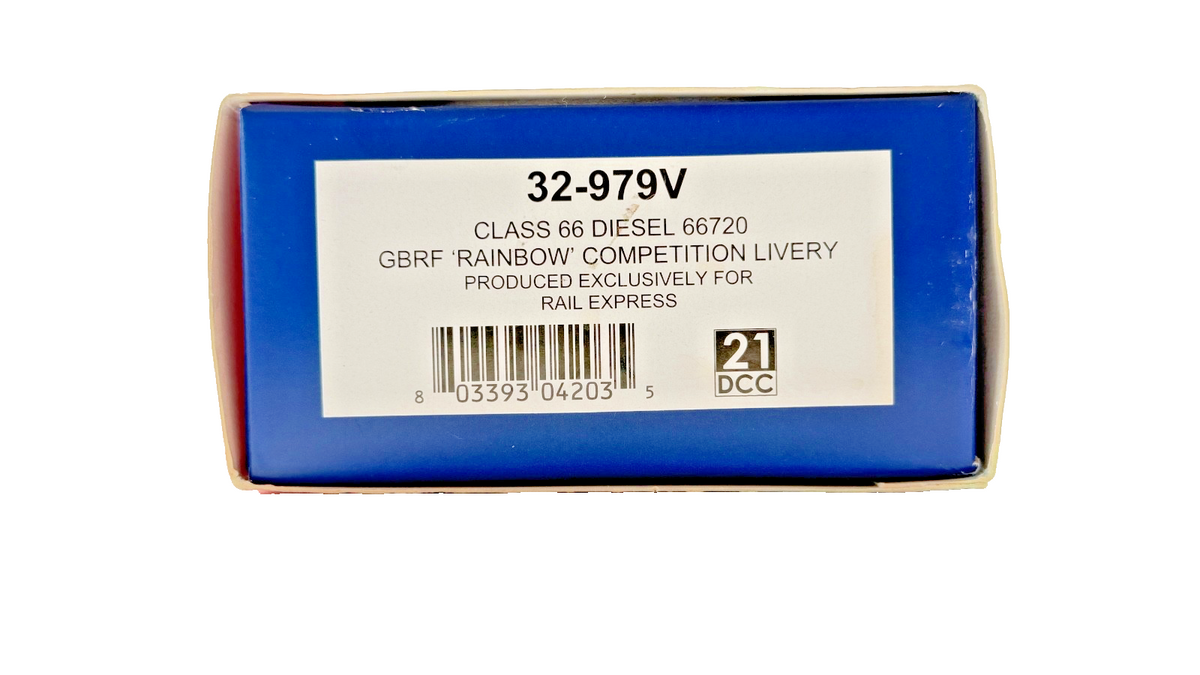 BACHMANN OO GAUGE - 32-979V - CLASS 66 DIESEL 66720 GBRF RAINBOW RAIL EXPRESS