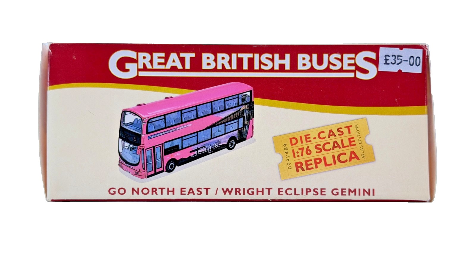 ATLAS EDITIONS 1/76 SCALE WRIGHT ECLIPSE GEMINI GO NORTH EAST 'ANGEL' BUS BOXED