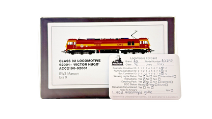 ACCURASCALE OO GAUGE - ACC2190 - CLASS 92 LOCO 92001 EWS VICTOR HUGO BOXED
