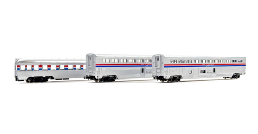 CON-COR N GAUGE - RAKE OF 3 ASSORTED AMTRAK PASSENGER COACHES BOXED