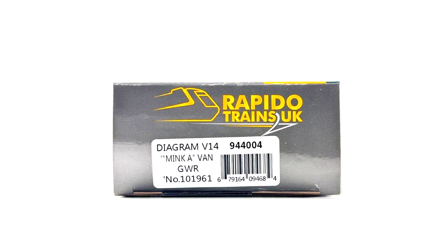 RAPIDO 00 GAUGE - 944004 - DIAGRAM V14 MINK A VAN GWR NO.101961 - BOXED