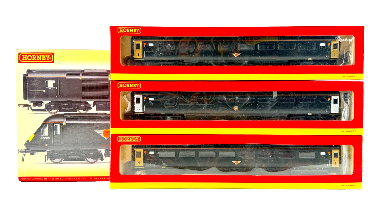 HORNBY OO GAUGE - R2705/R4329/R4331 - CLASS 43 HST GRAND CENTRAL & 3 COACHES