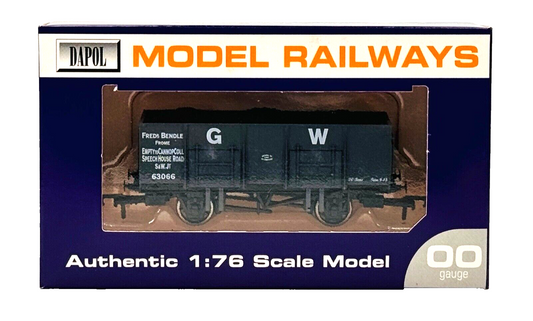 DAPOL 00 GAUGE - FREDERICK BENDLE GREAT WESTERN GW WAGON 63066 (LIMITED EDITION)